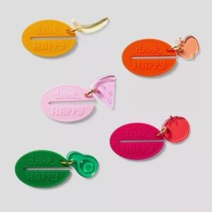 TABITHA BROWN NWT 5pc drink marker set -multicolor